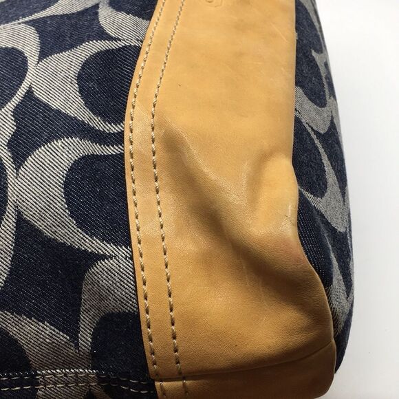 Coach Blue and Tan Tote Bag - Picture 12 of 16